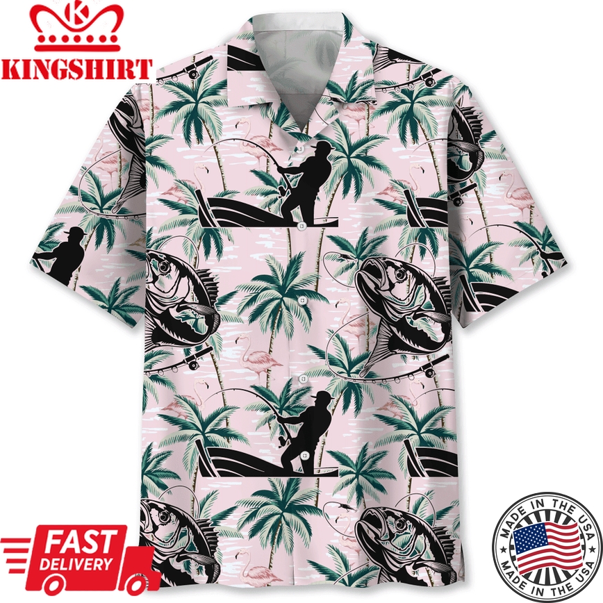 Fishing Tropical Pink Trendy Hawaiian Shirt