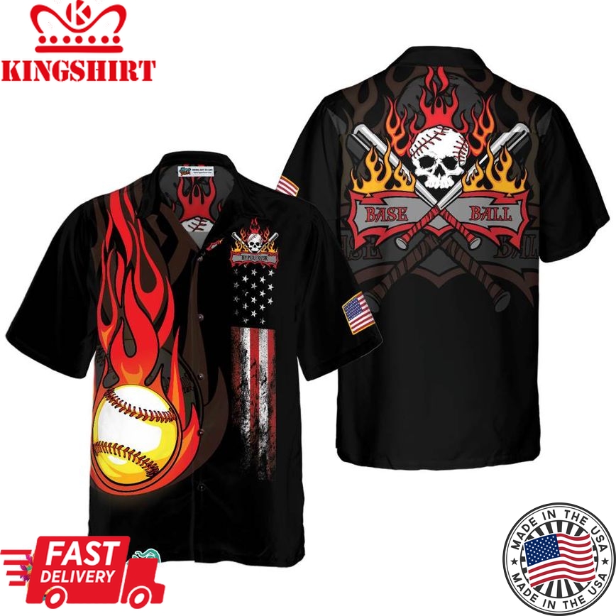 Flame Football Hawaiian Shirt