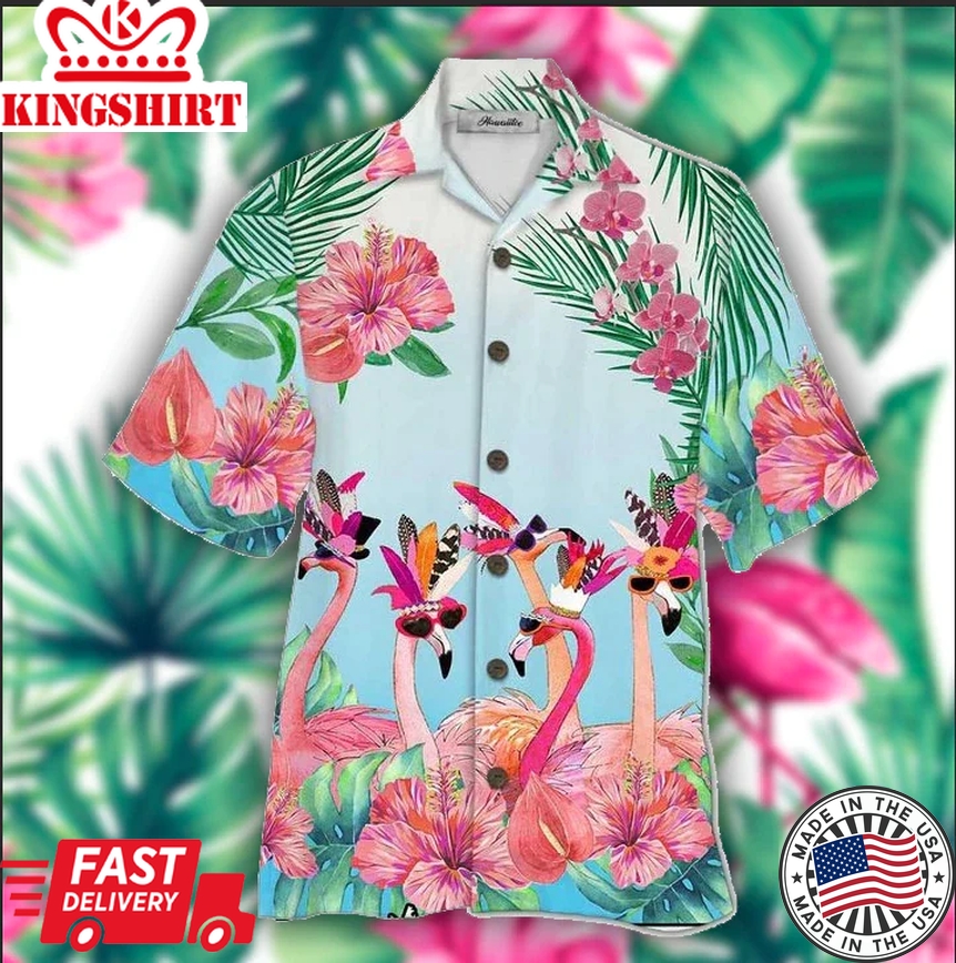 Flamingo Aloha Trendy Hawaiian Shirts For Men & For Women