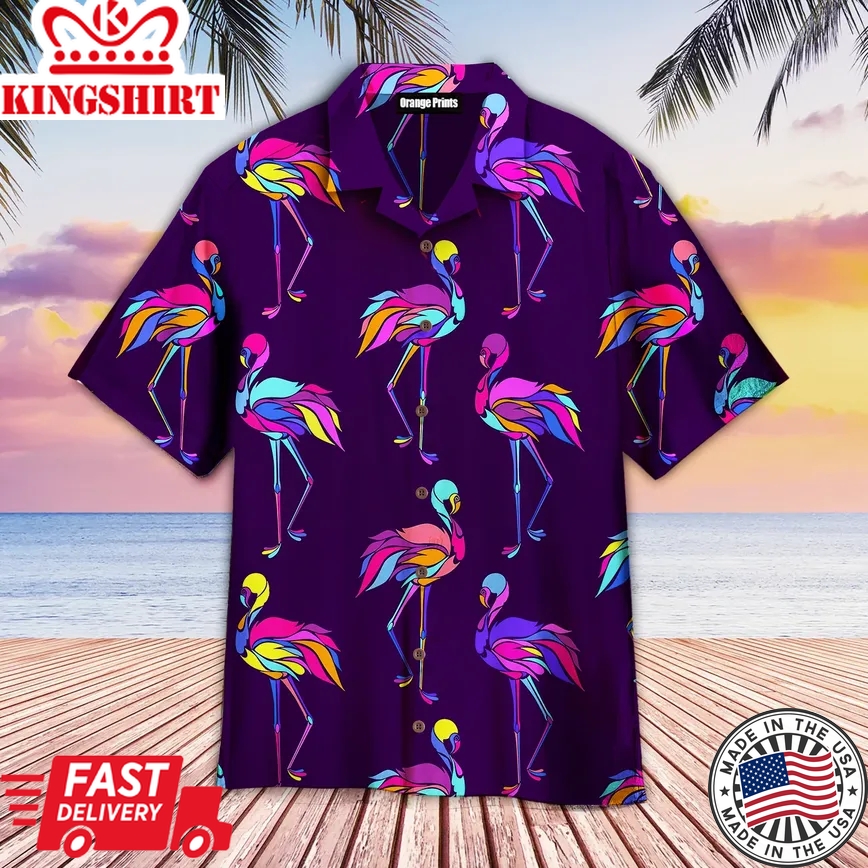 Flamingo Colorful Trendy Hawaiian Shirt