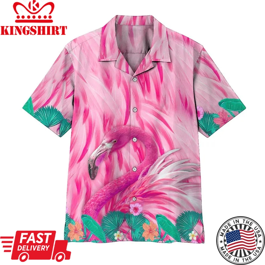 Flamingo Hawaii Shirt Pink Flamingo Trendy Hawaiian Shirt Flamingo Aloha Shirt