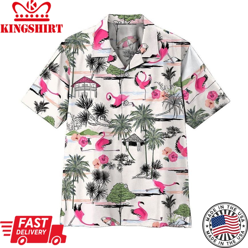 Flamingo Hawaii Shirt Vintage Yoga Flamingo Hawaiian Shirt Flamingo Aloha Shirt