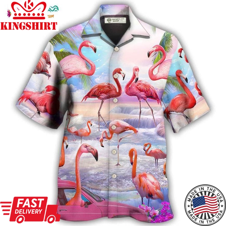 Flamingo In The Paradise Cool Style Hawaiian Shirt