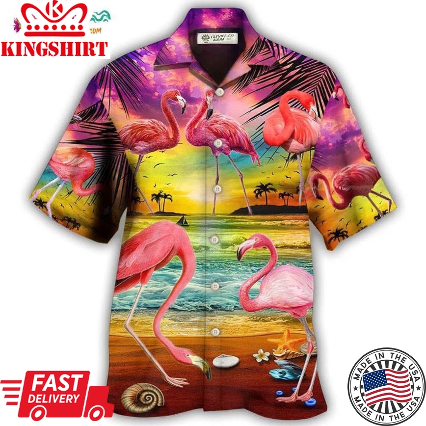 Flamingo In The Paradise Summer Cool Style Hawaiian Shirt