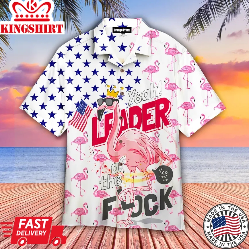 Flamingo Leader Of The Flock Trendy Hawaiian Shirt For