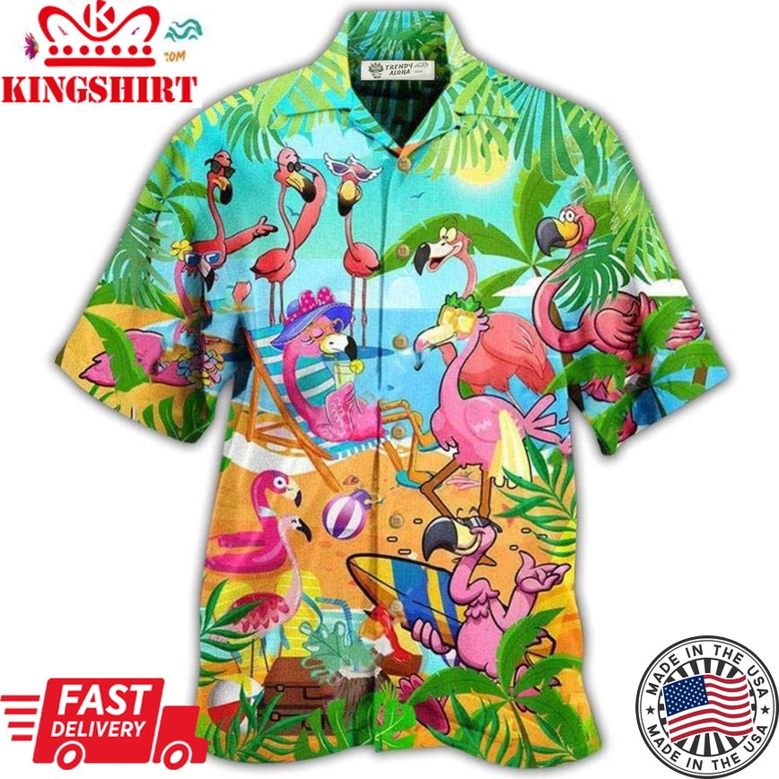 Flamingo Let'S Get Flocked Up Hawaiian Shirt