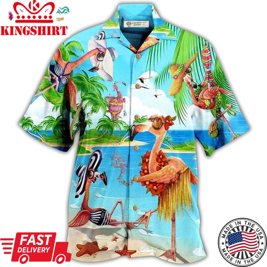 Flamingo Love Beach Amazing Hawaiian Shirt