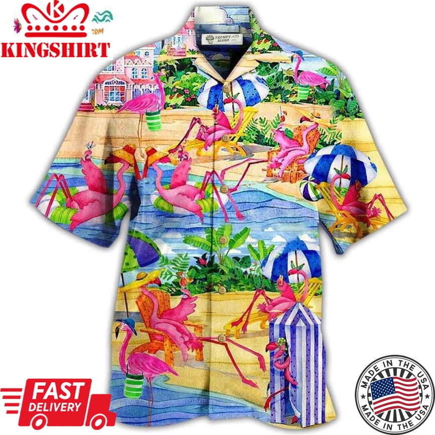 Flamingo Love Beach Hawaiian Shirt