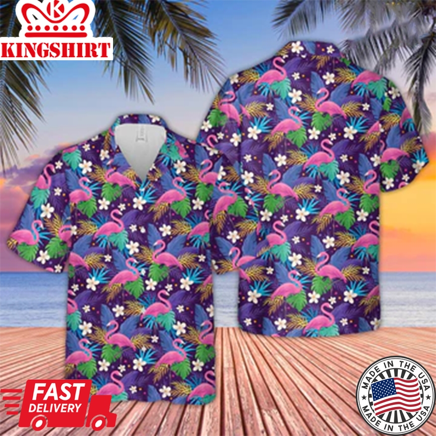 Flamingo Pattern D03 Trendy Hawaiian Shirt