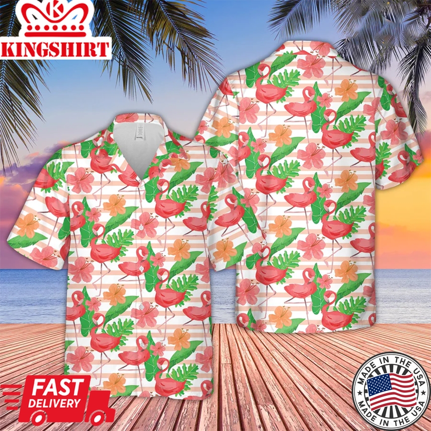 Flamingo Pattern Trendy Hawaiian Shirt