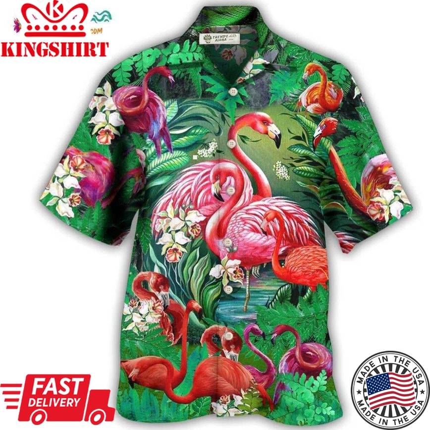 Flamingo Pink Love Life Hawaiian Shirt