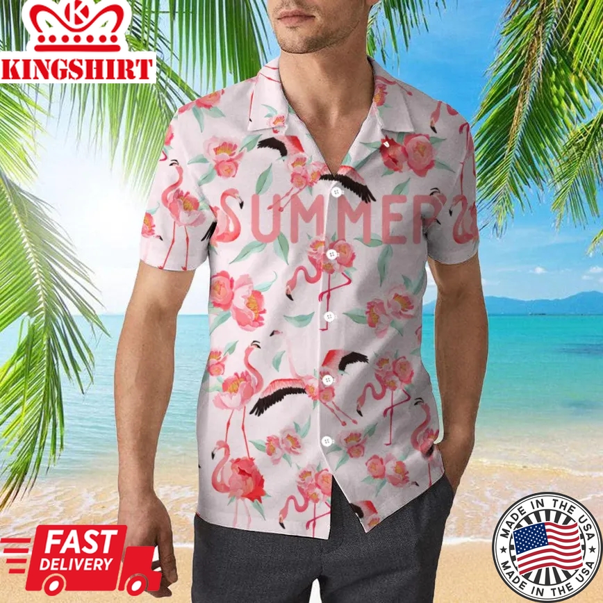 Flamingo Trendy Hawaiian Shirt Trendy Hawaiian Shirt