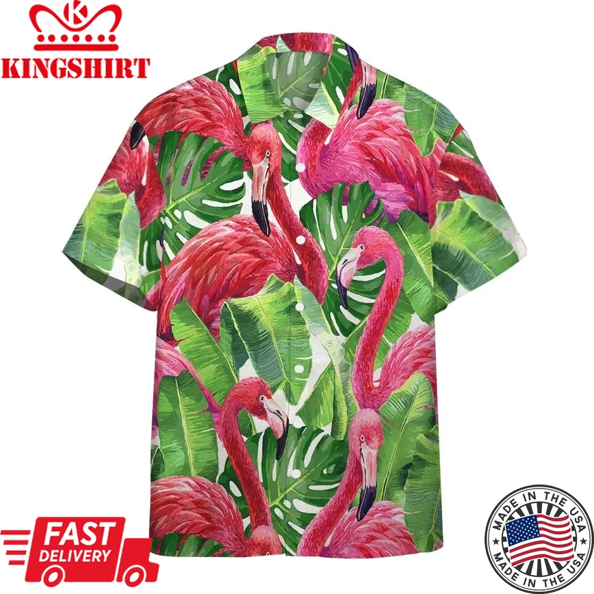 Flamingo Trendy Hawaiian Shirts, Flamingo Aloha Shirt, Funny Flamingo Shirt