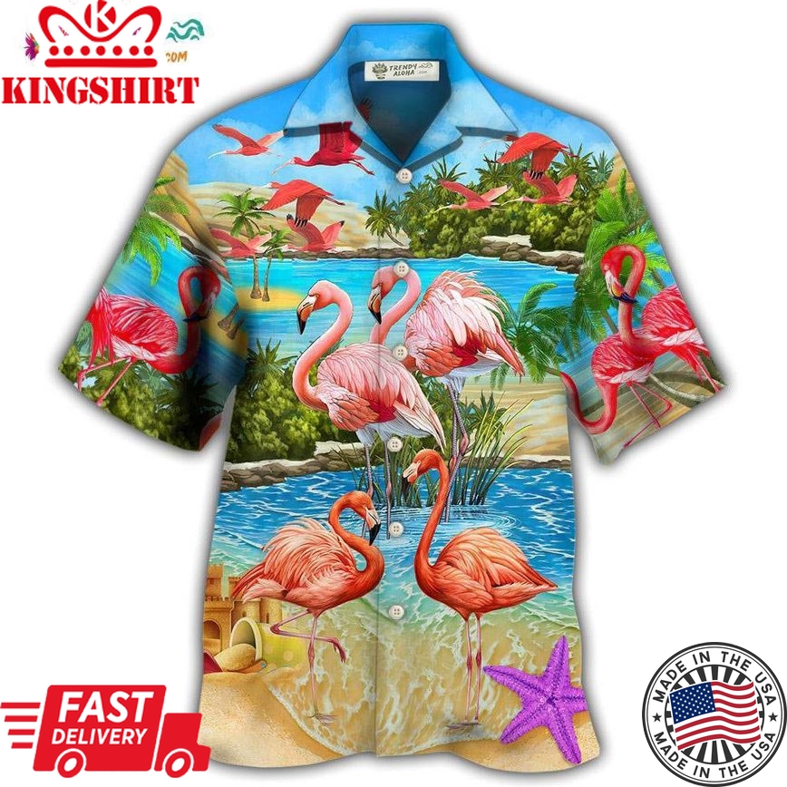 Flamingo Tropical Love Summer Style Hawaiian Shirt