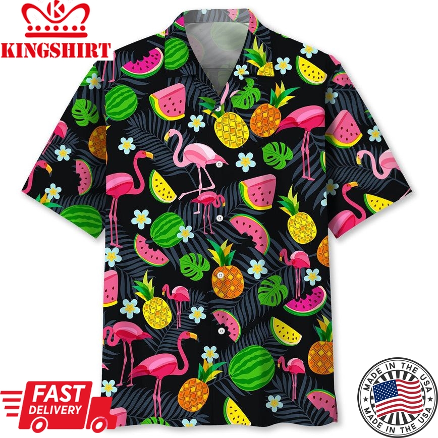 Flamingo Tropical Trendy Hawaiian Shirt