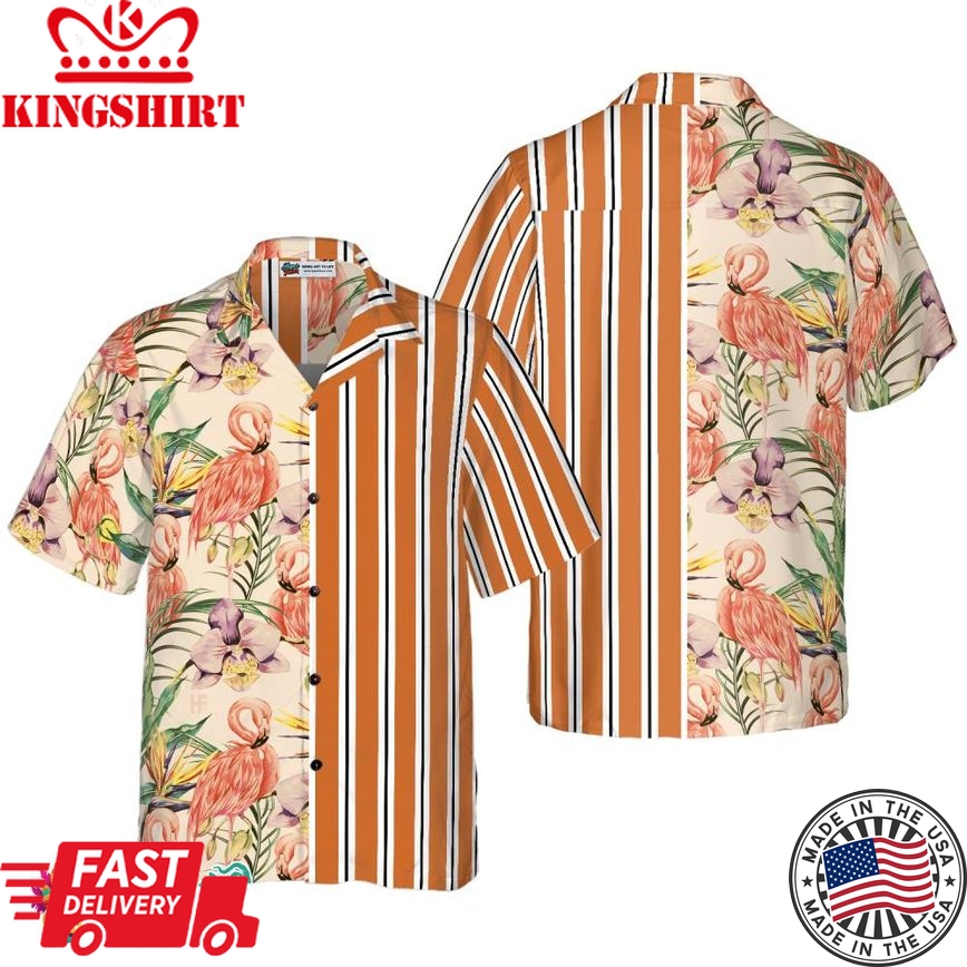 Floral Flamingo Retro Vintage Hawaiian Shirt