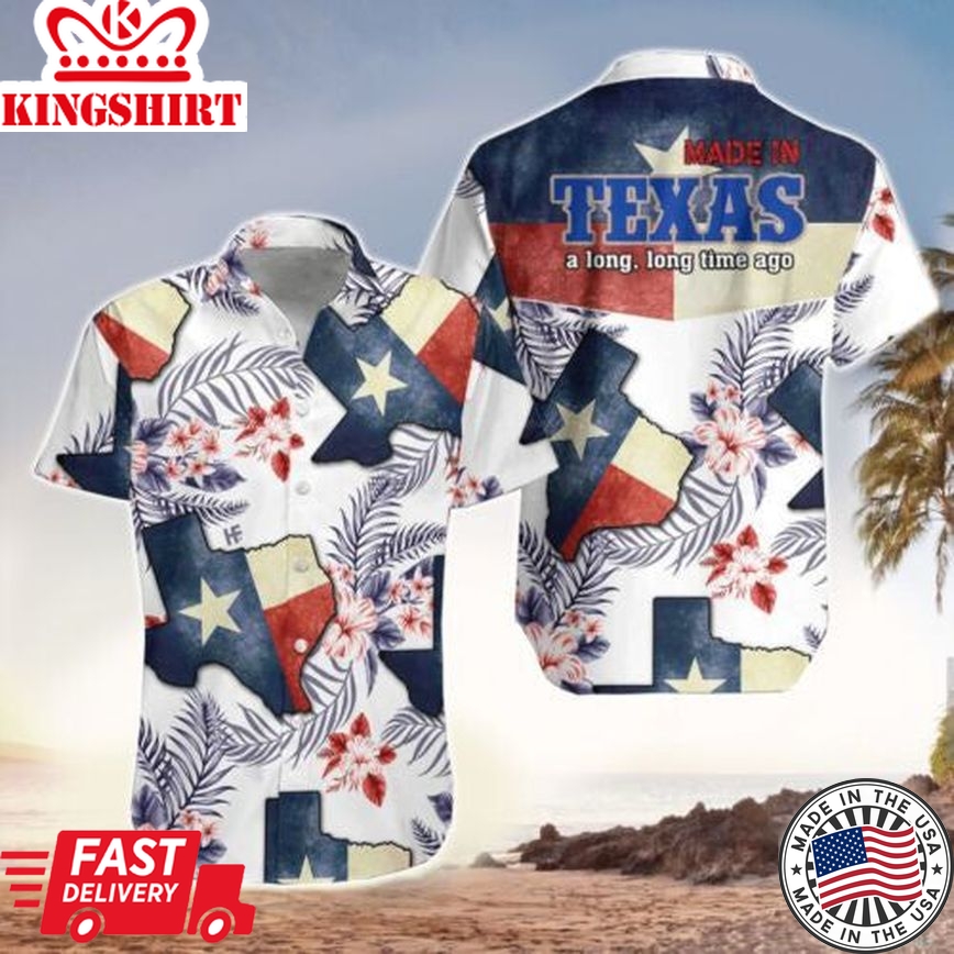 Floral Texas Hawaiian Shirt, A Long Time Short-Sleeve Hawaiian Shirt For Men, Women