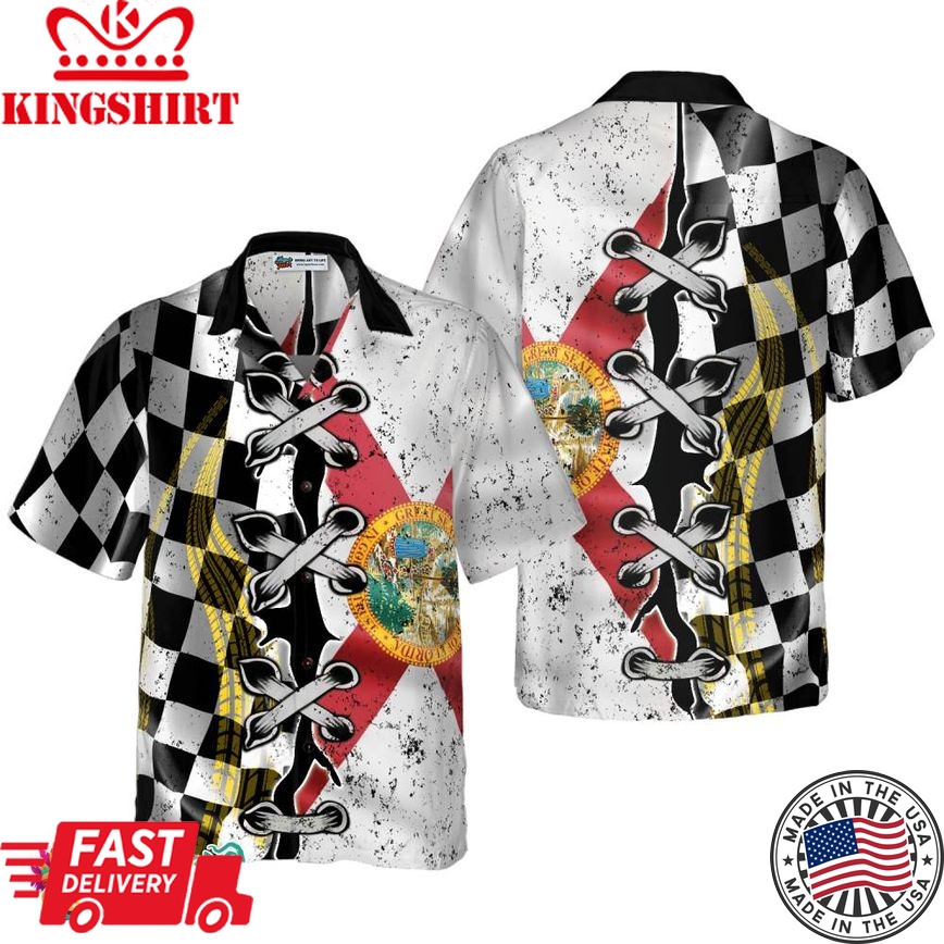 Florida Racing Flag Hawaiian Shirt