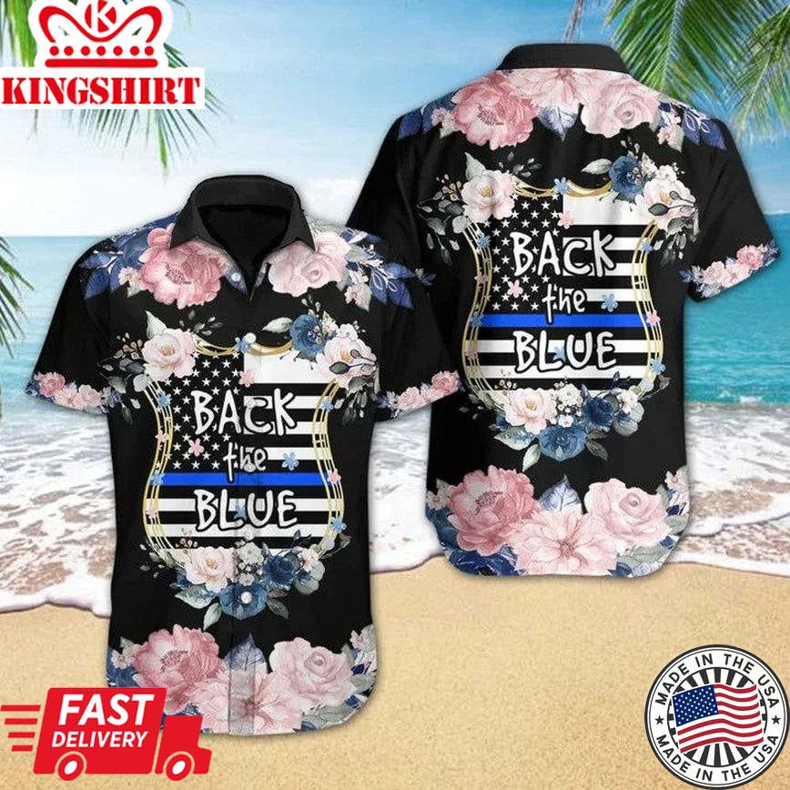 Flower Blossoming Back The Blue Design Hawaiian Shirt