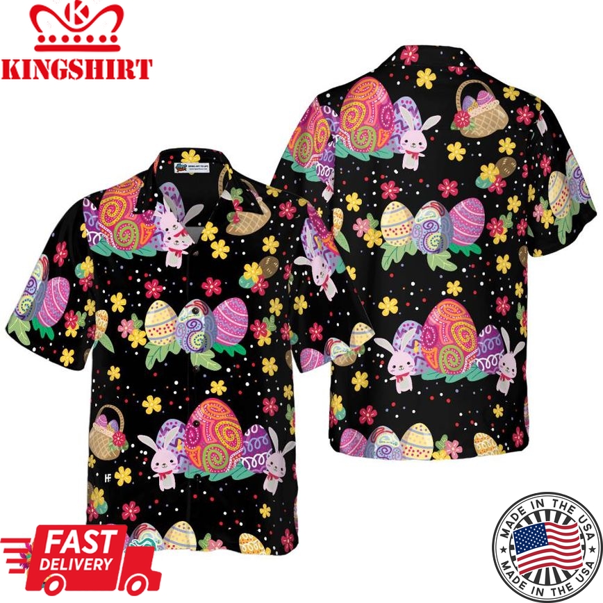 Flower Bunny Easter Hawaiian Shirt