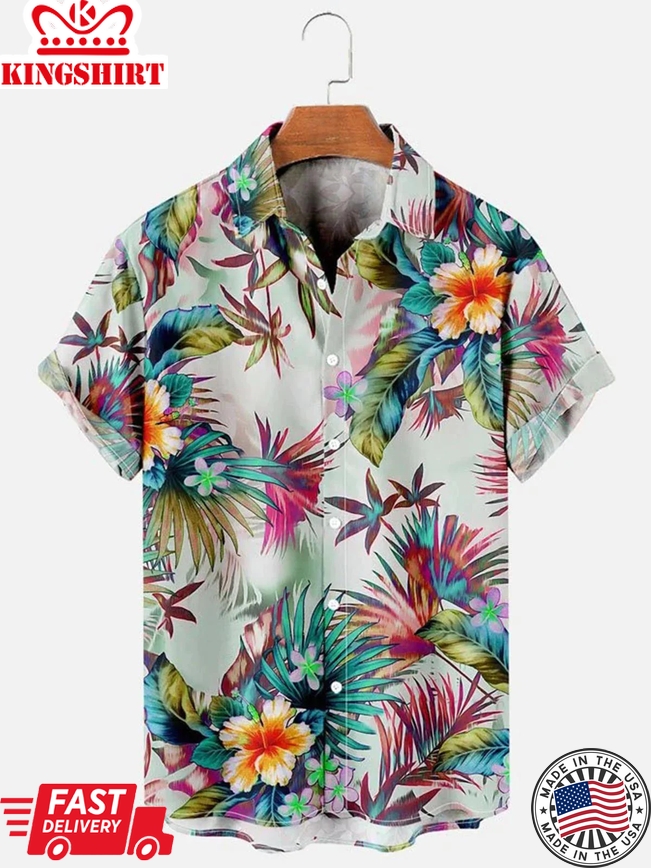 Flower Hawaii Men's Trendy Hawaiian Shirt