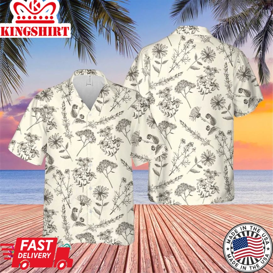 Flower Trending Hawaiian Shirt, Summer Vacation Hawaiian Shirt