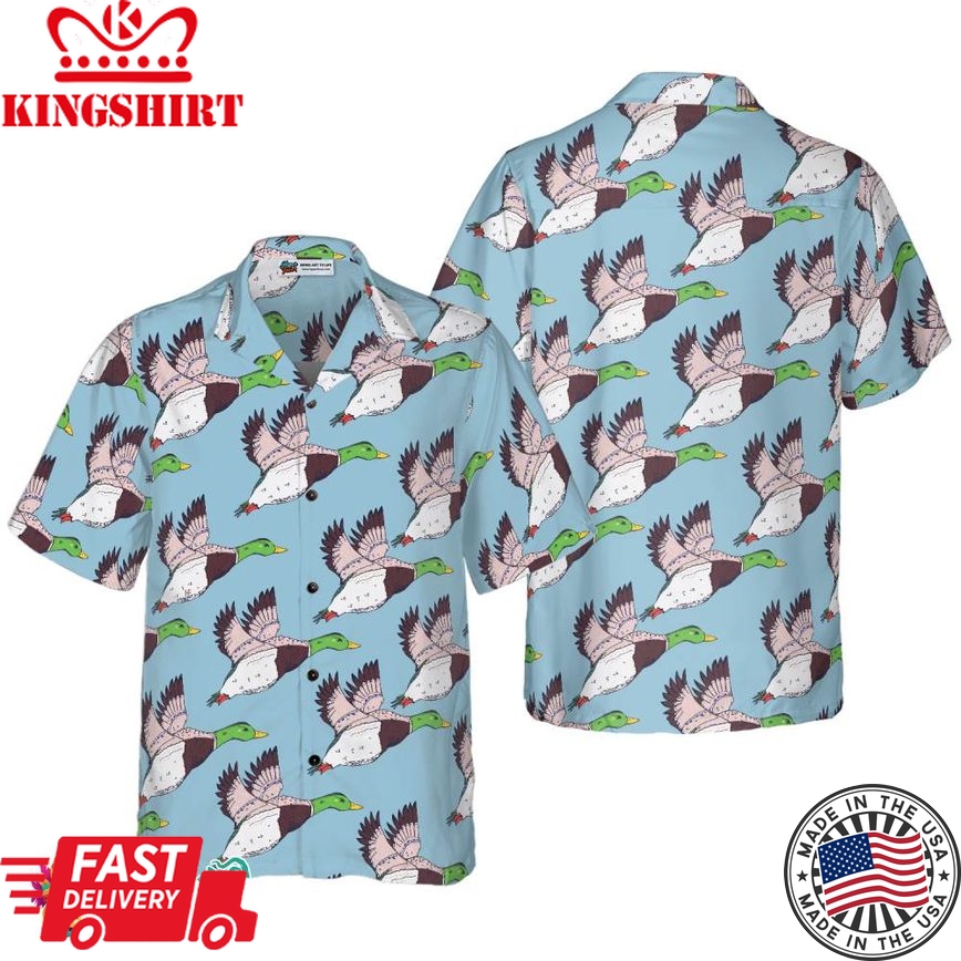 Flying Ducks Shirt For Men Hawaiian Shirt