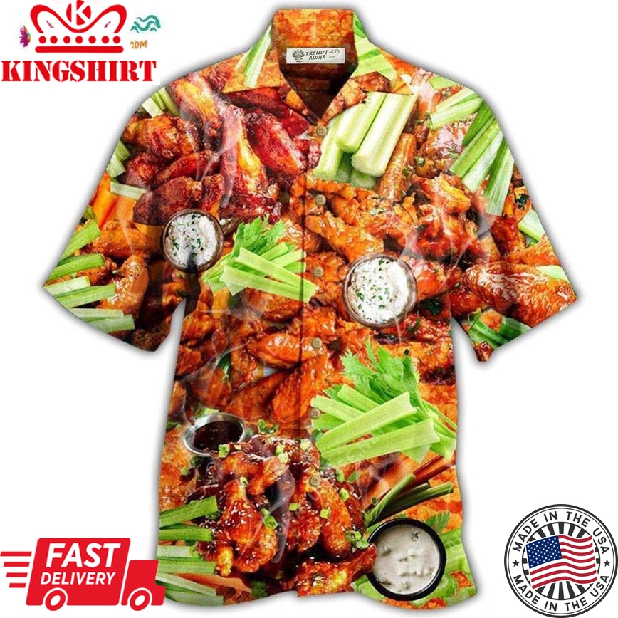 Food Ain'T Nothing Chicken Wing Hawaiian Shirt