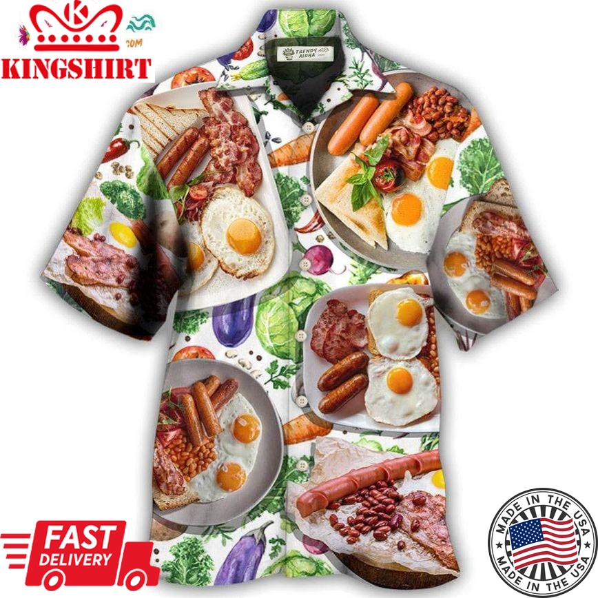 Food Breakfast Sausage Art Style Hawaiian Shirt