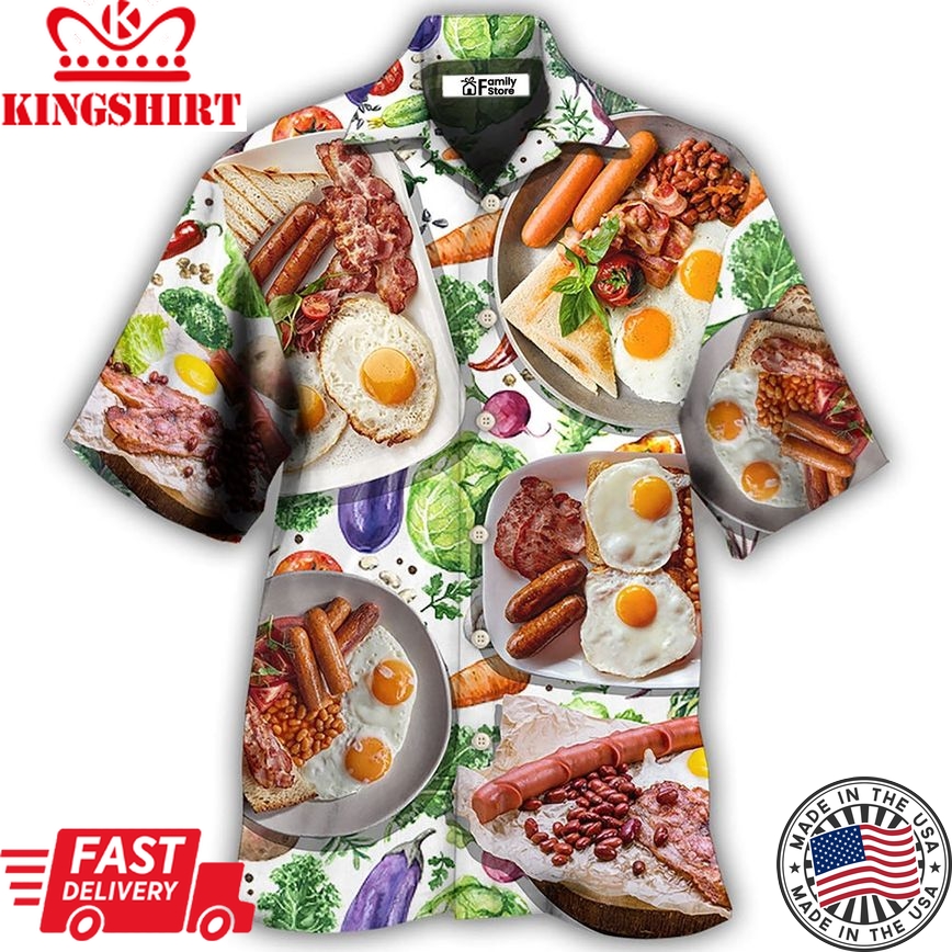 Food Breakfast Sausage Art Style Hawaiian Shirt