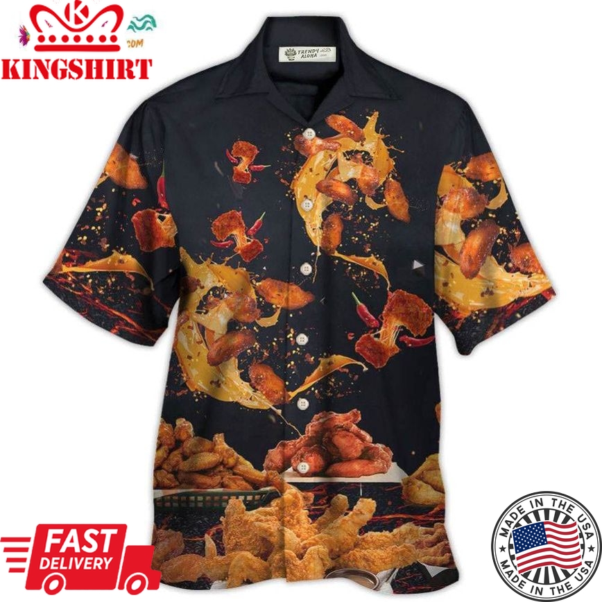 Food Chicken Wing Fast Food Delicious Hawaiian Shirt