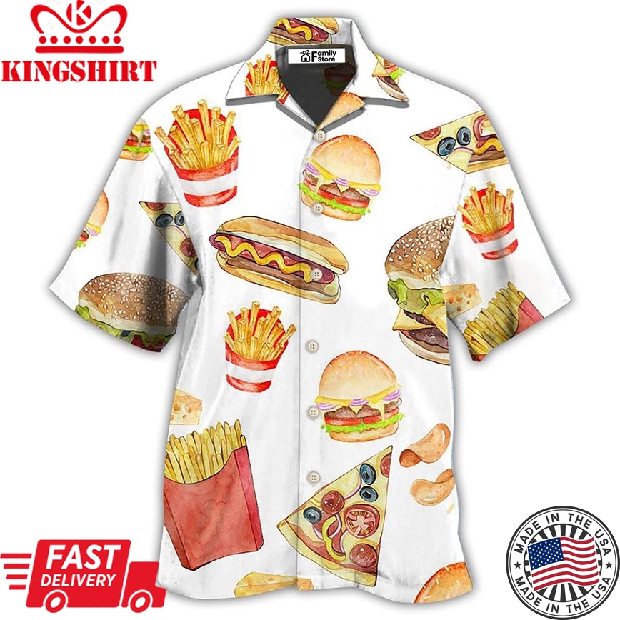 Food Fast Food White Style Hawaiian Shirt