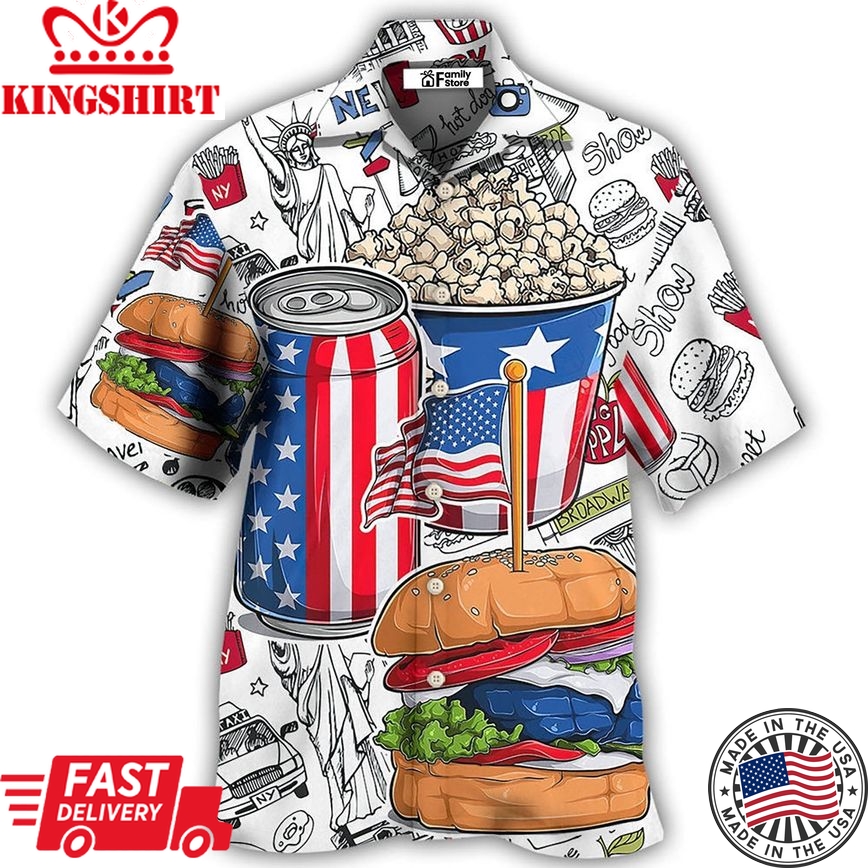 Food Independence Day Hawaiian Shirt