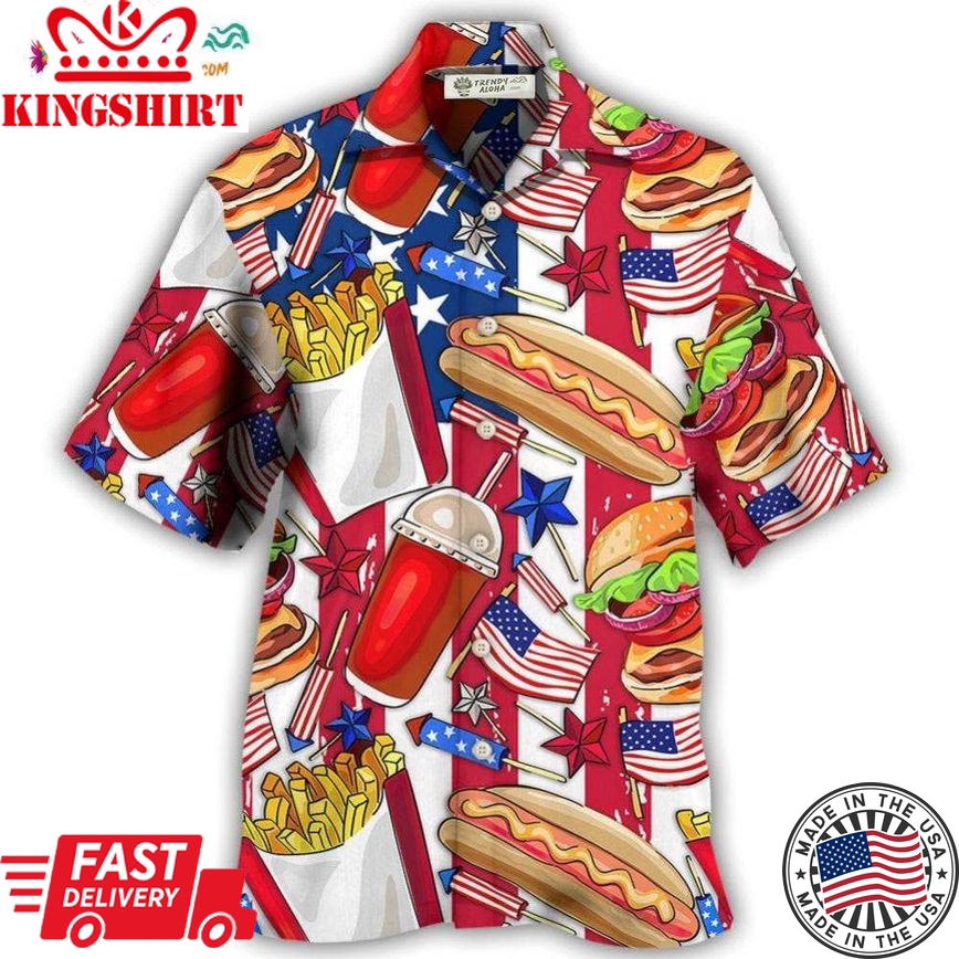 Food Independence Day Star America Hawaiian Shirt