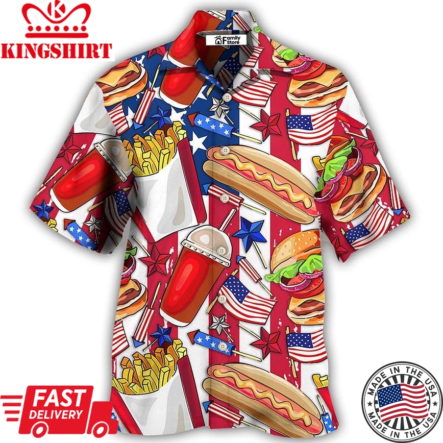 Food Independence Day Star America Hawaiian Shirt