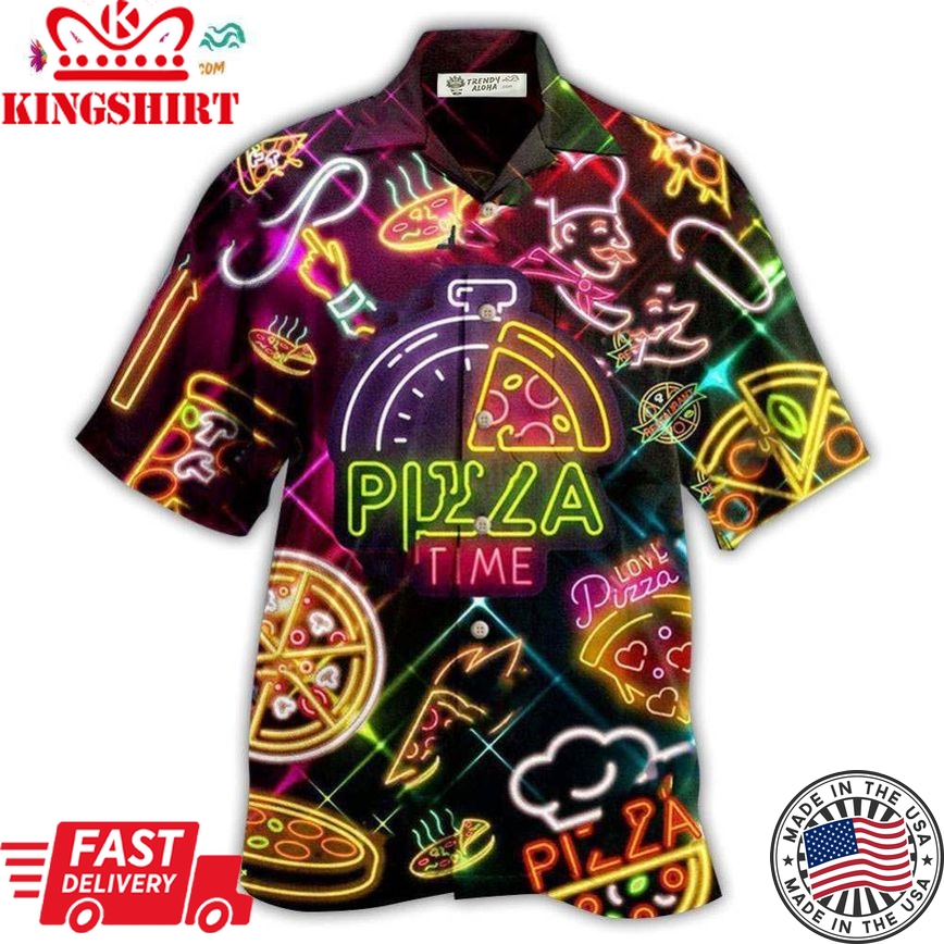 Food It'S Pizza Time Stunning Hawaiian Shirt