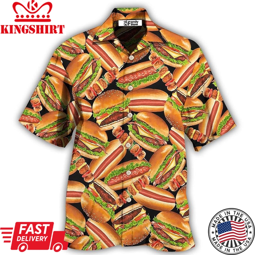 Food Life Is Better With Burger Hawaiian Shirt