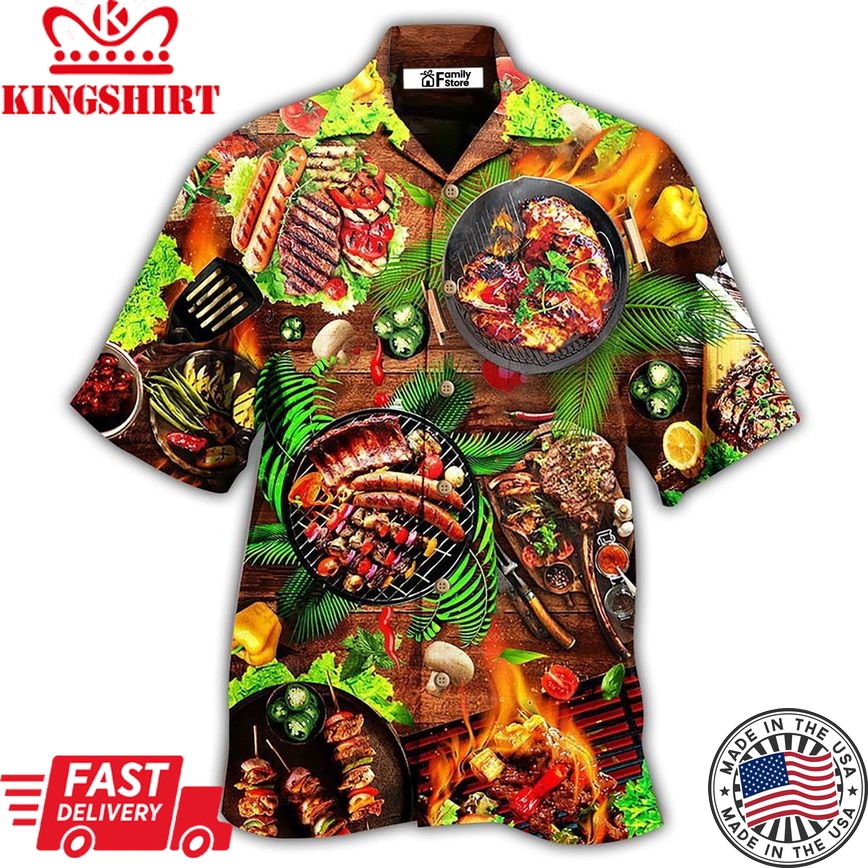 Food Love Fresh Bbq Hawaiian Shirt