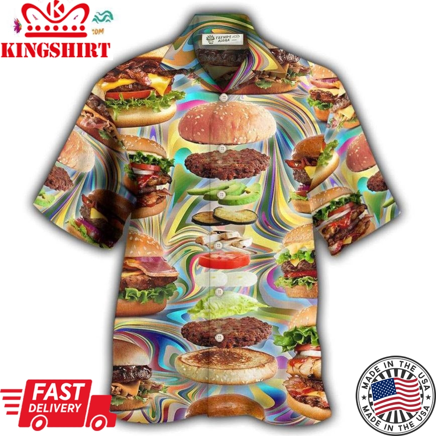 Food Lover My Love Is For Hamburger Hawaiian Shirt