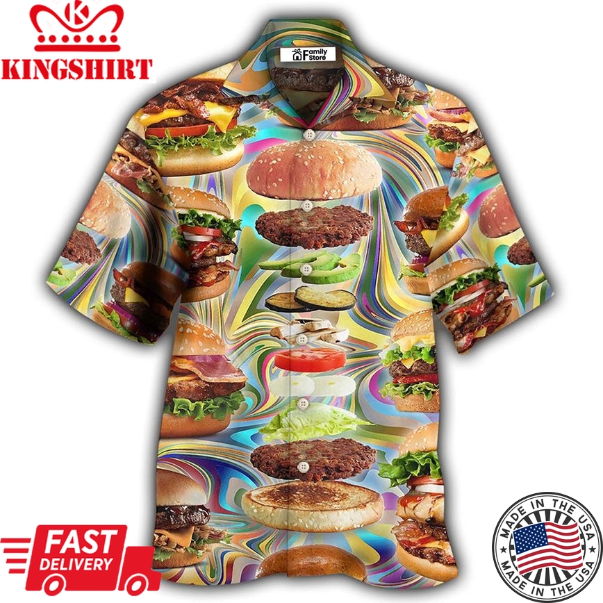 Food Lover My Love Is For Hamburger Hawaiian Shirt