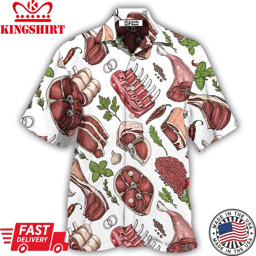 Food Meat Delicious Meal Hawaiian Shirt