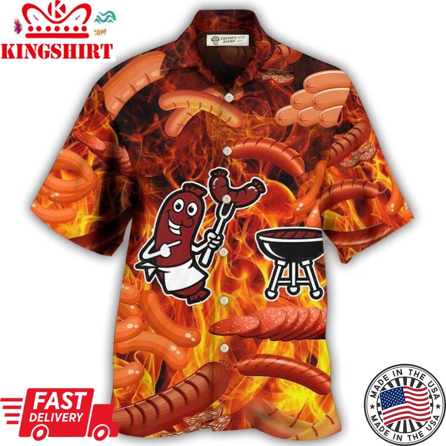 Food Sausage Once You Put My Meat Hawaiian Shirt