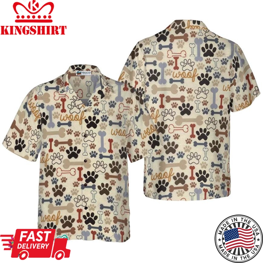 Footprint Dog Bone Seamless Hawaiian Shirt