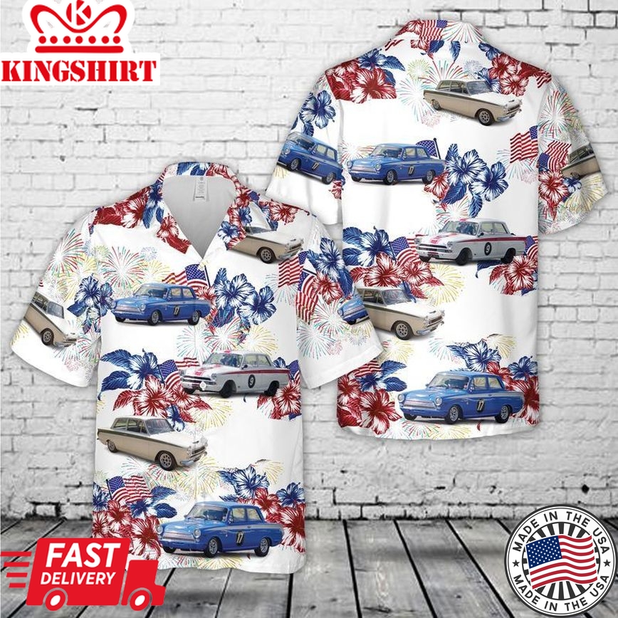 Ford Lotus Cortina Mk1 1964, 4Th Of July Trendy Hawaiian Shirt, Short Sleeve Trendy Hawaiian Shirt For Men