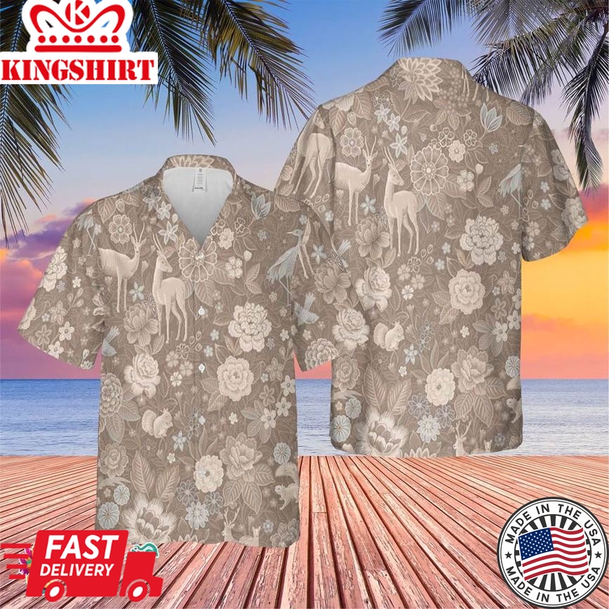 Forest Deer Trending Hawaiian Shirt, Summer Vacation Hawaiian Shirt