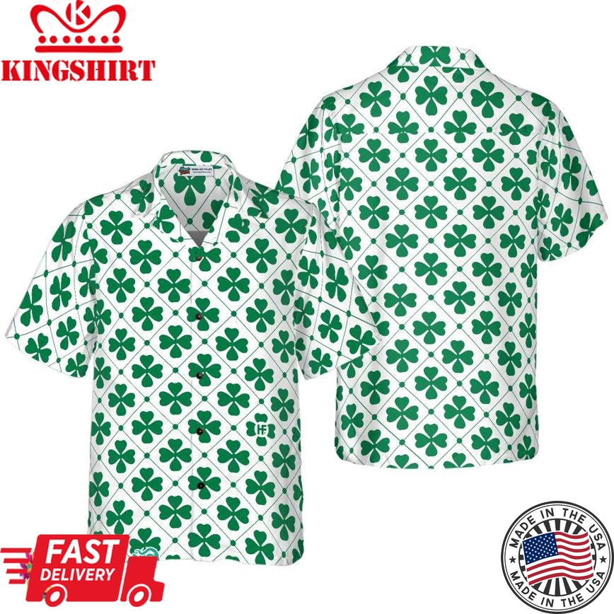 Four Leaf St Patrick's Day Hawaiian Shirt