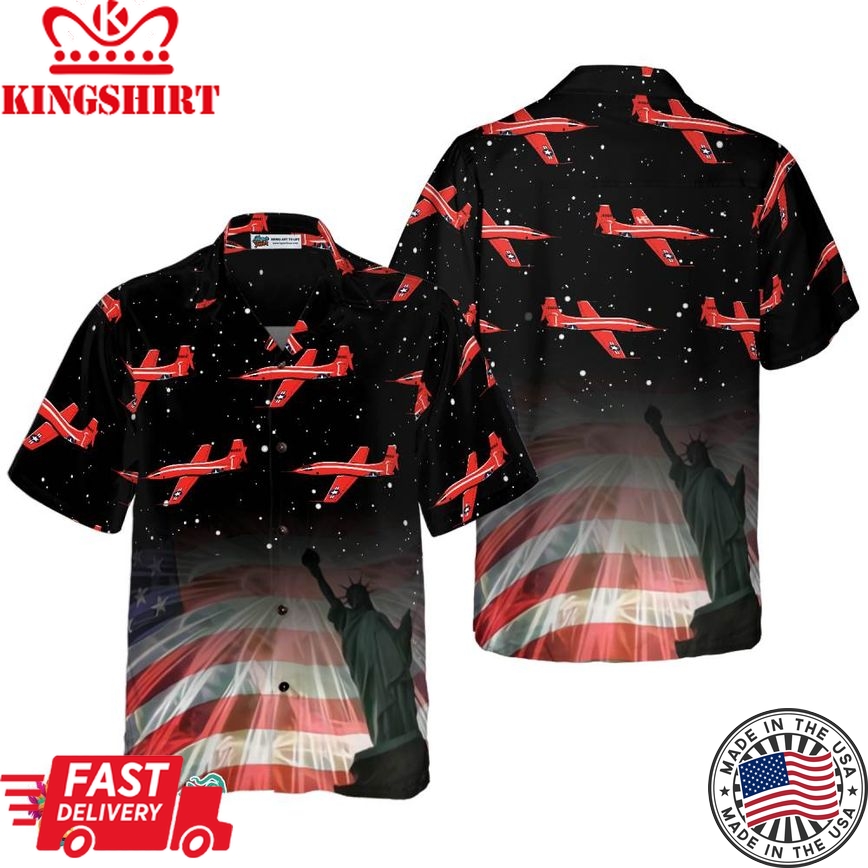 Fourth Of July Aircraft Hawaiian Shirt