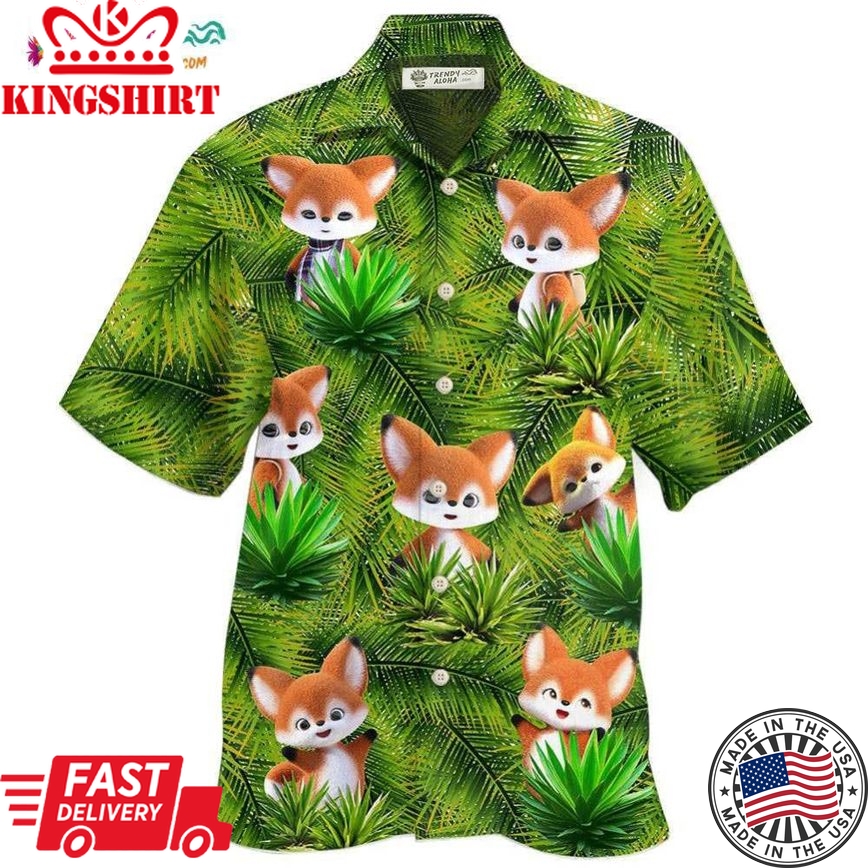 Fox In 3D Animator Fox Hawaiian Shirt