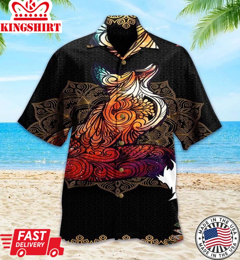 Fox Pattern Mandala Brown Trendy Hawaiian Shirt 3D, Fox Lover Trendy Hawaiian Shirt For Summer Gifts