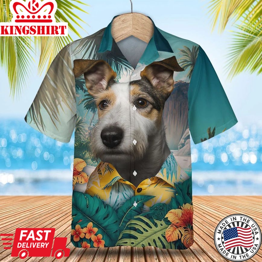 Fox Terrier - 3D Tropical Trendy Hawaiian Shirt